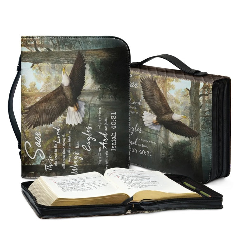 Personalized Eagle & Lion Isaiah 40:31 Bible Cover
