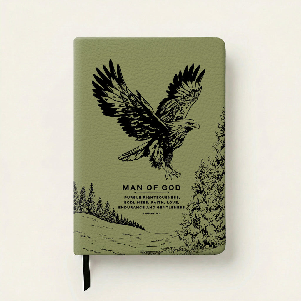 Soar 1 Timothy 6:11 Leather Prayer Journal