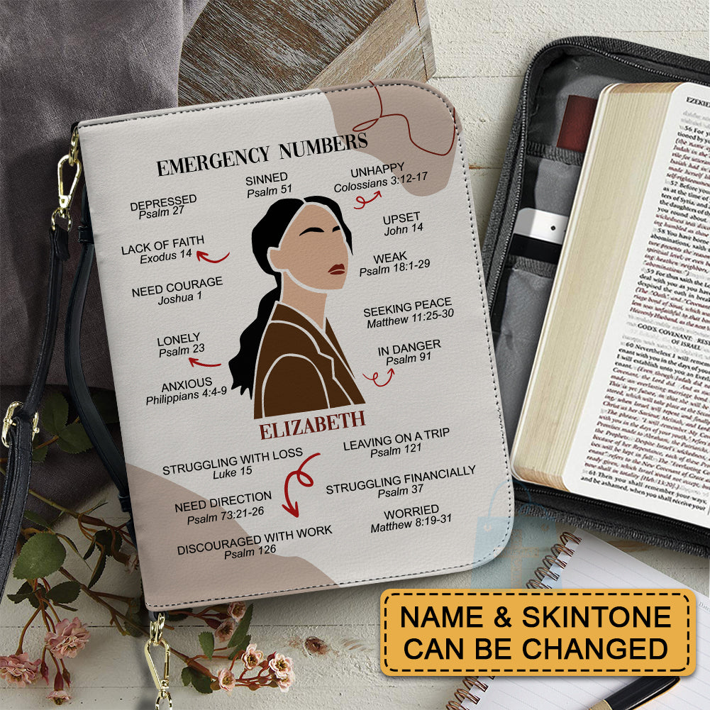 Personalized Emergency Numbers Bible Cover