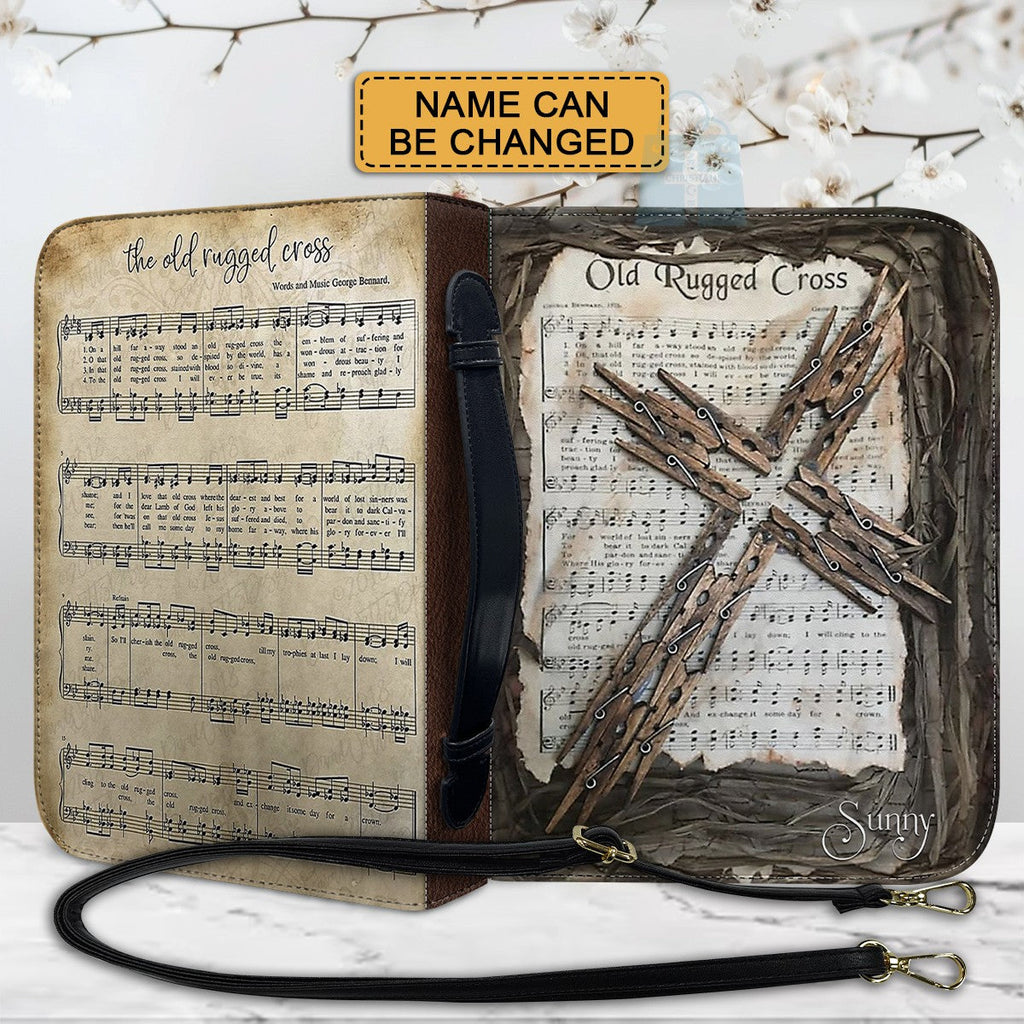 Personalized Old Rugged Cross Hymn Bible Cover
