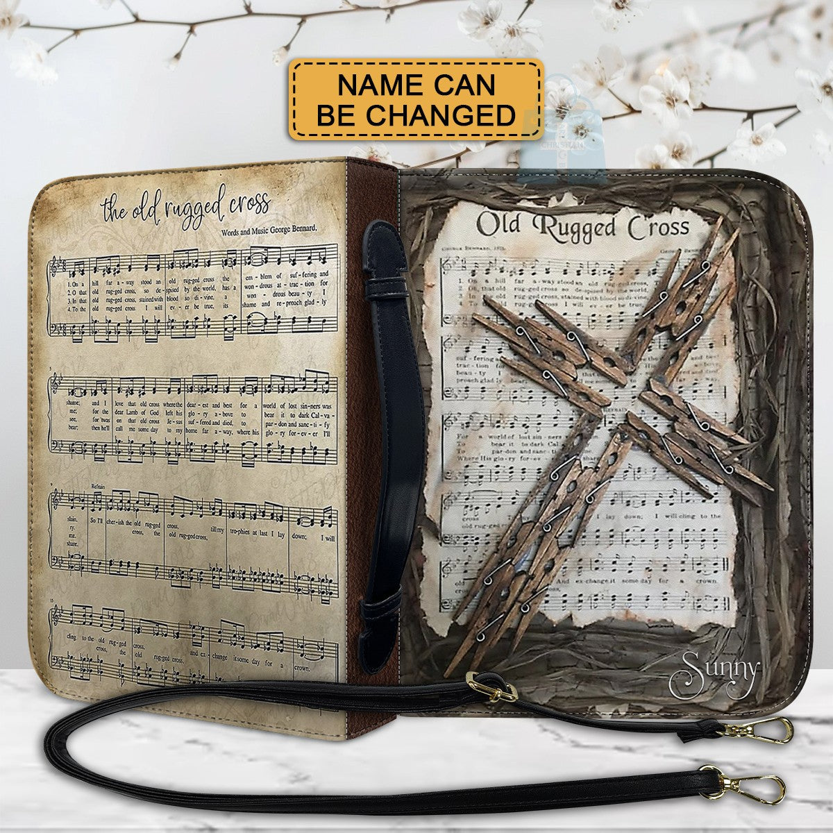 Personalized Old Rugged Cross Hymn Bible Cover