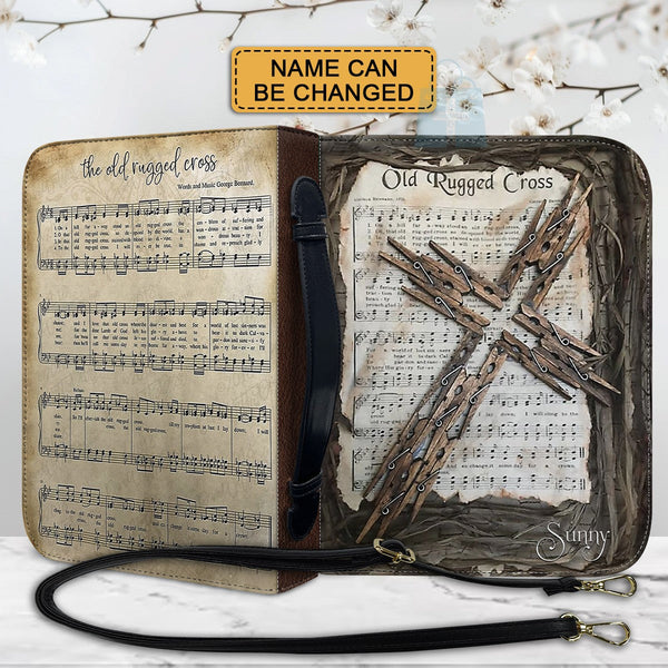 Personalized Old Rugged Cross Hymn Bible Cover