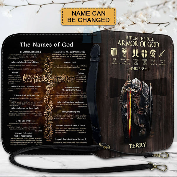 Personalized Armor of God Leather Bible Case