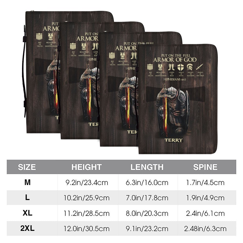 Personalized Armor of God Leather Bible Case