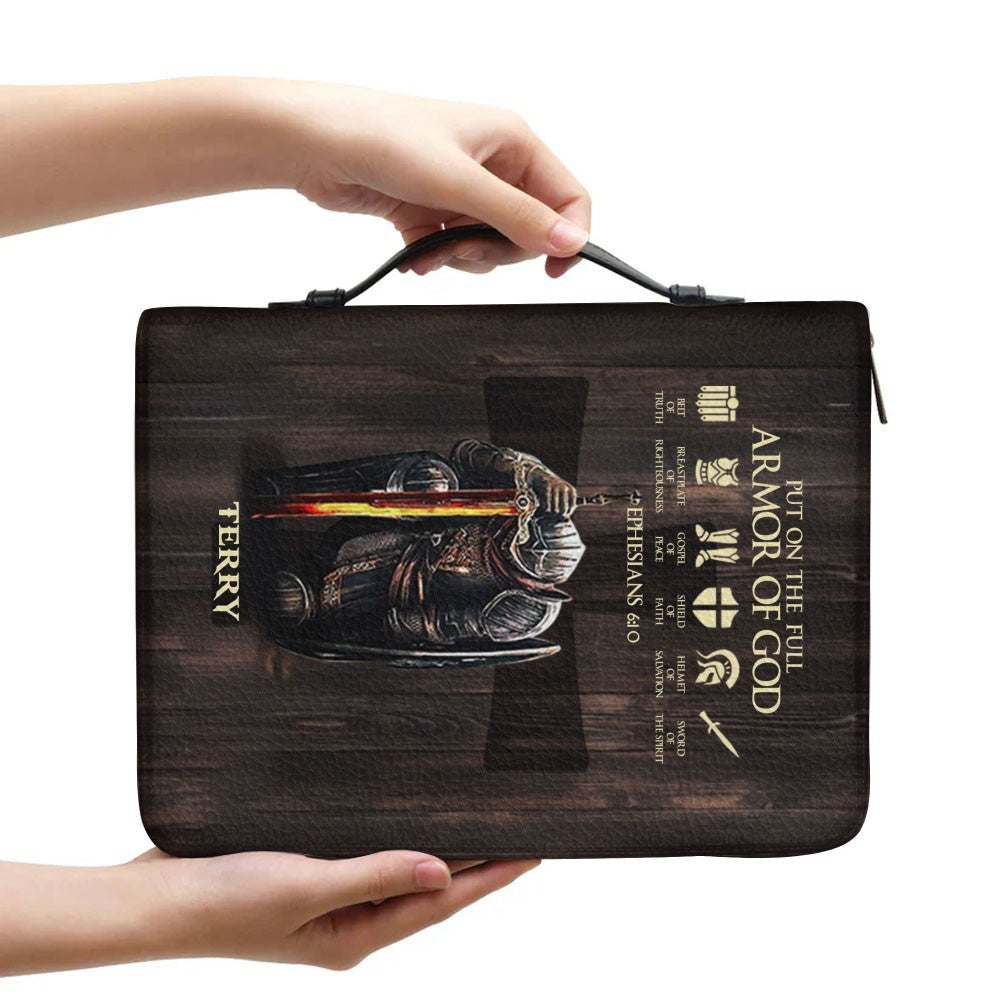 Personalized Armor of God Leather Bible Case