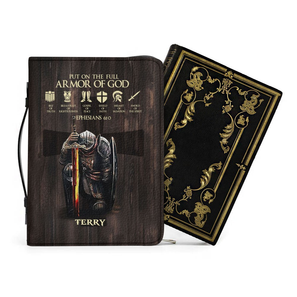 Personalized Armor of God Leather Bible Case