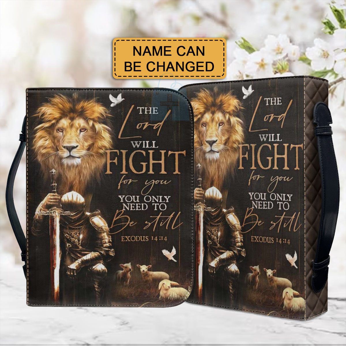 Personalized Lion & Knight Bible Cover