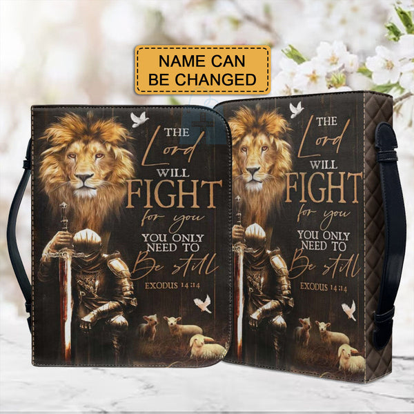 Personalized Lion & Knight Bible Cover