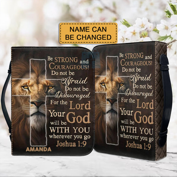 Personalized Be Strong and Courageous Bible Cover