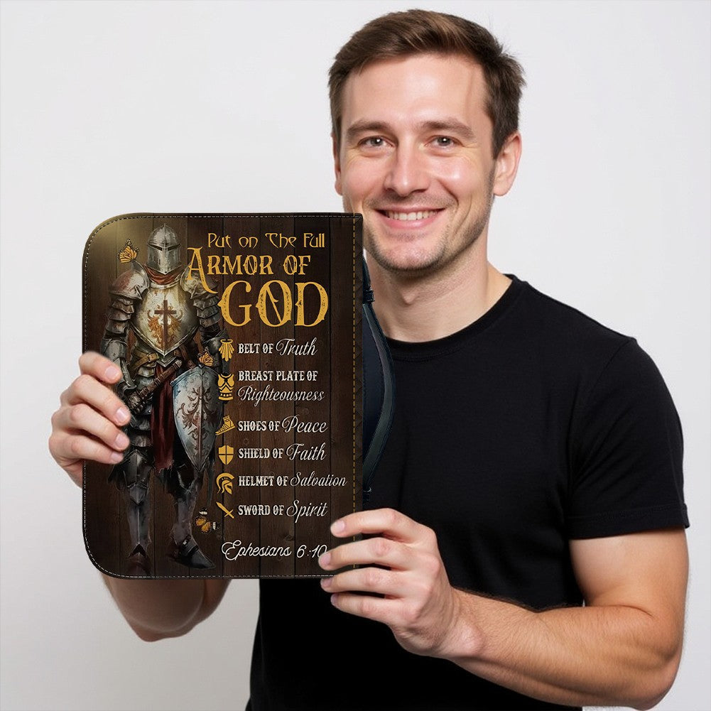 Personalized Armor of God Leather Bible Cover