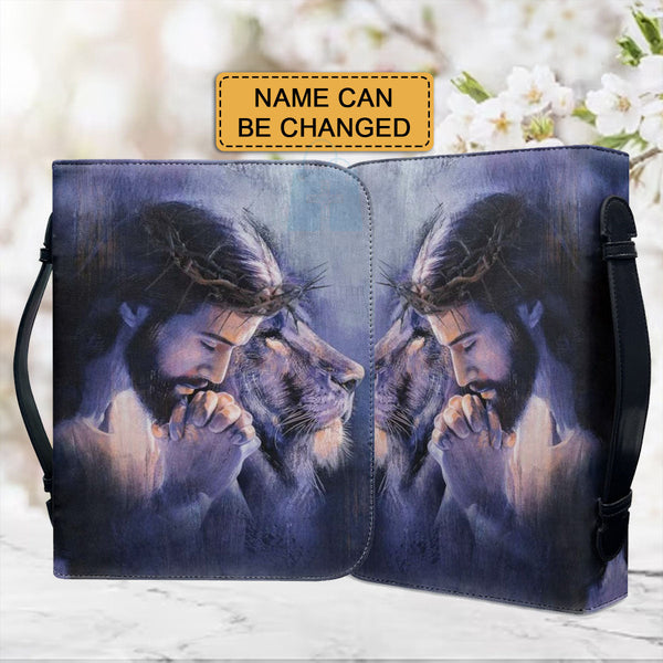 Personalized Jesus & Lion Bible Cover