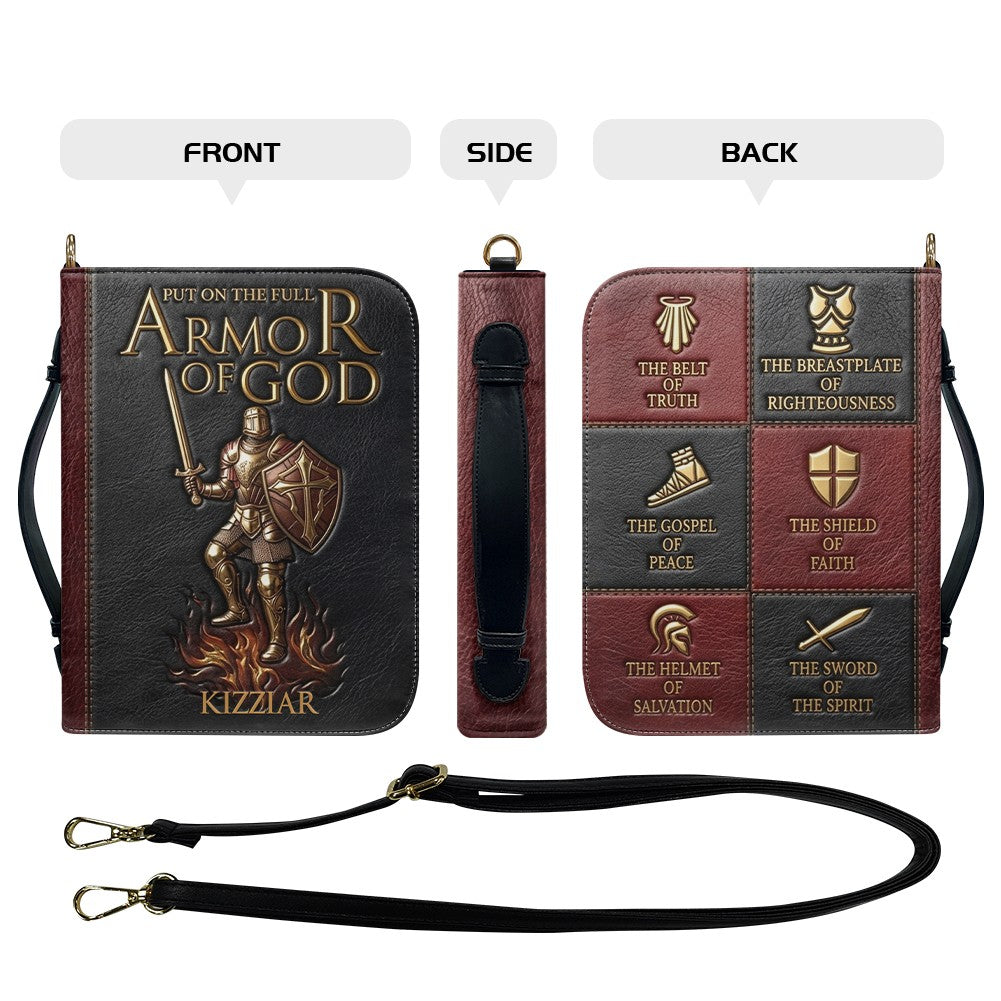 Personalized Armor of God Leather Bible Cover