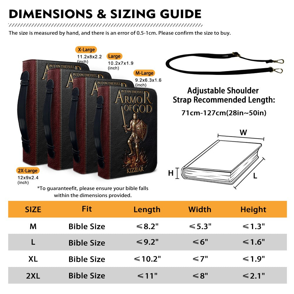 Personalized Armor of God Leather Bible Cover