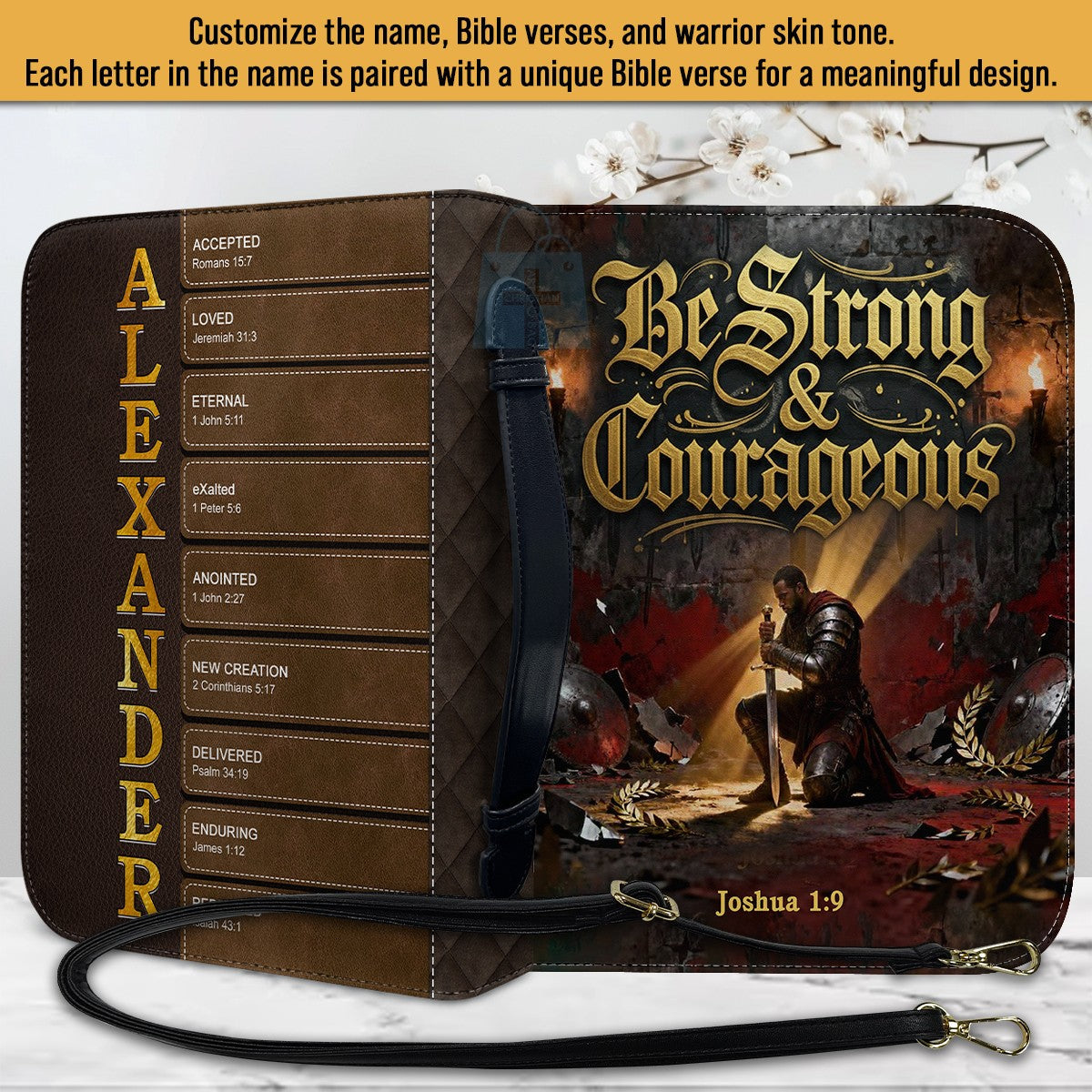 Personalized Bible Cover for Men with Custom Name