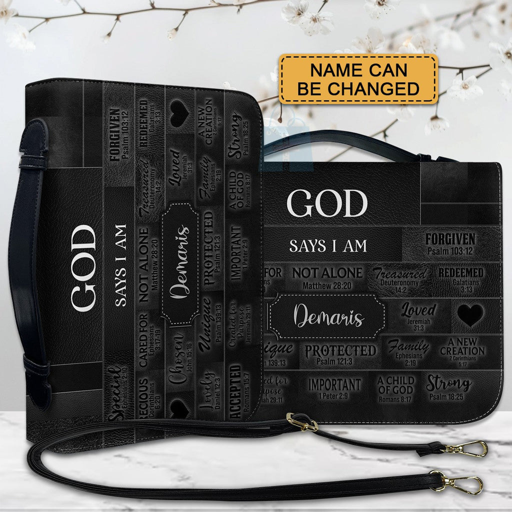 Personalized "God Says I Am" Bible Cover Case