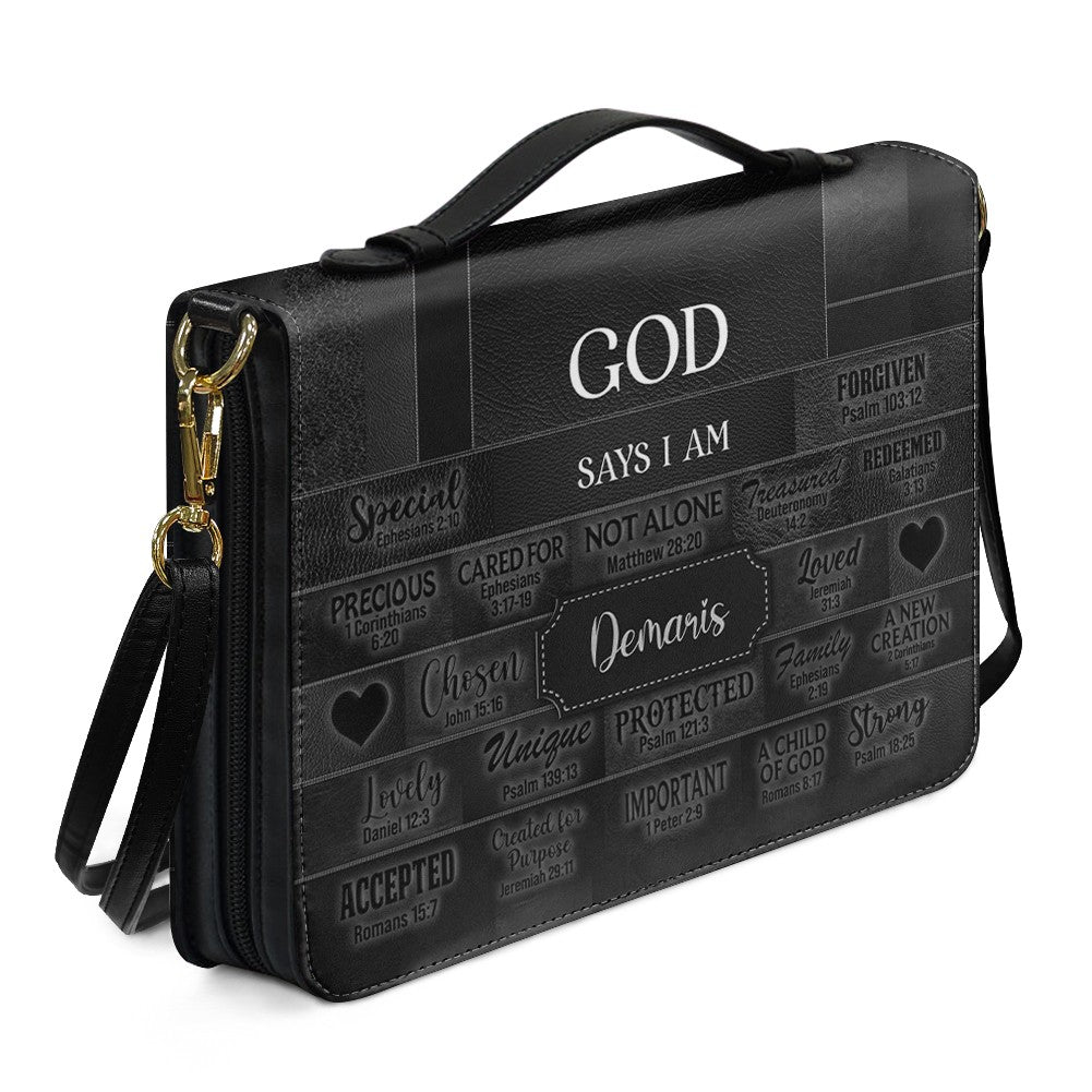 Personalized "God Says I Am" Bible Cover Case