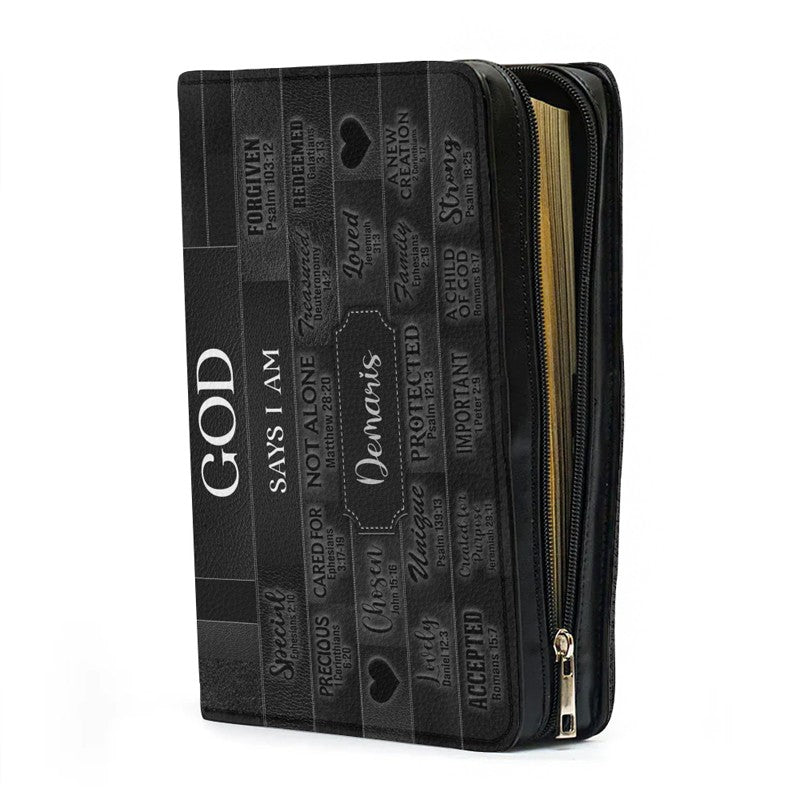 Personalized "God Says I Am" Bible Cover Case