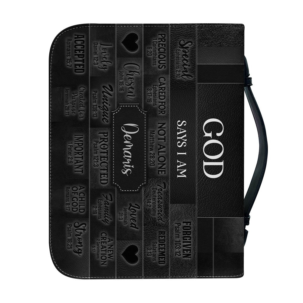 Personalized "God Says I Am" Bible Cover Case