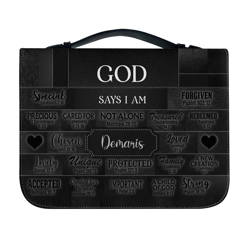 Personalized "God Says I Am" Bible Cover Case
