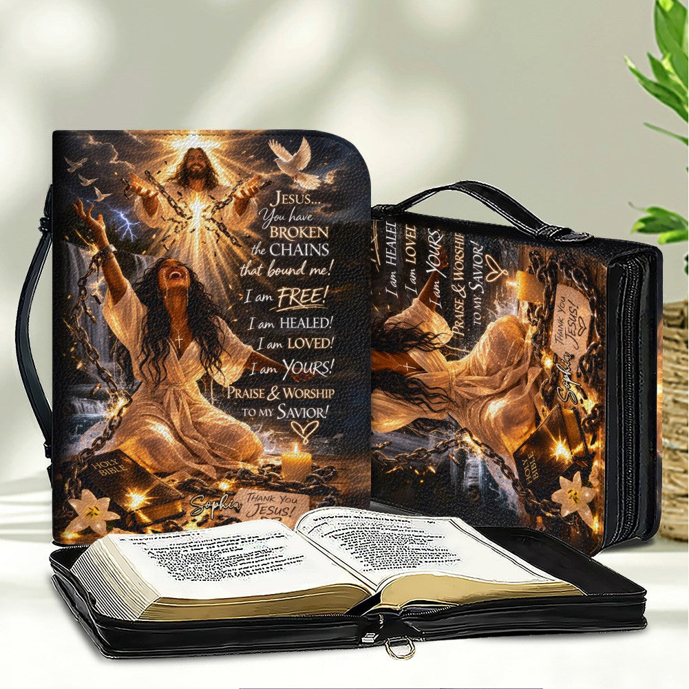 Personalized Jesus Broken The Chains Bible Case