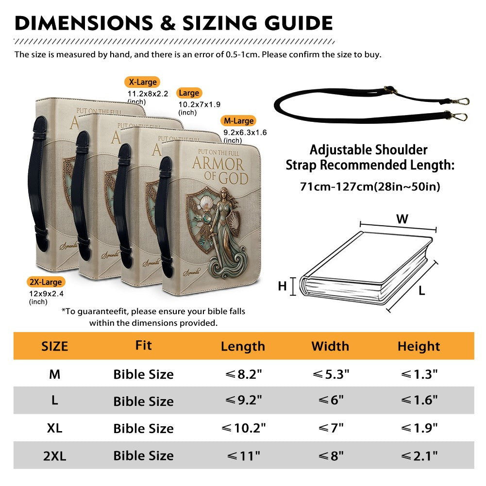 Personalized Armor of God Leather Bible Cover
