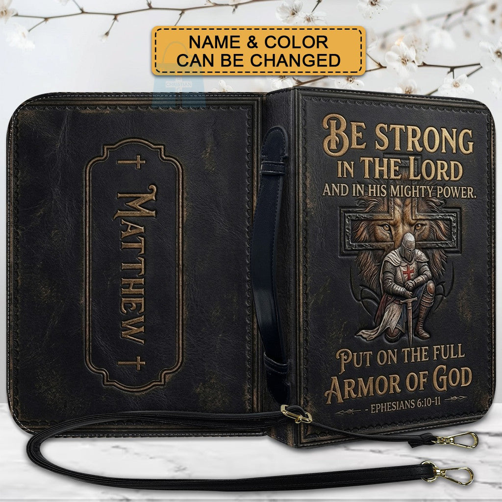 Personalized Armor of God Leather Bible Cover