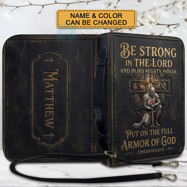 Personalized Armor of God Leather Bible Cover