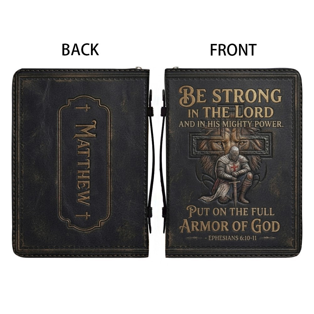 Personalized Armor of God Leather Bible Cover