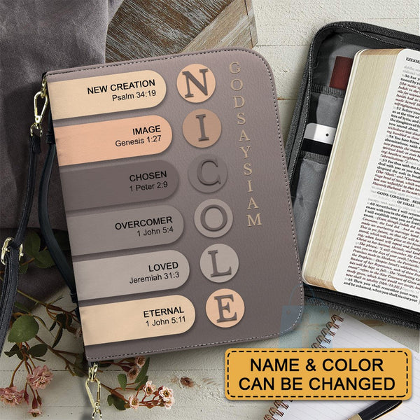 Personalized Name Meaning Bible Cover - Nude