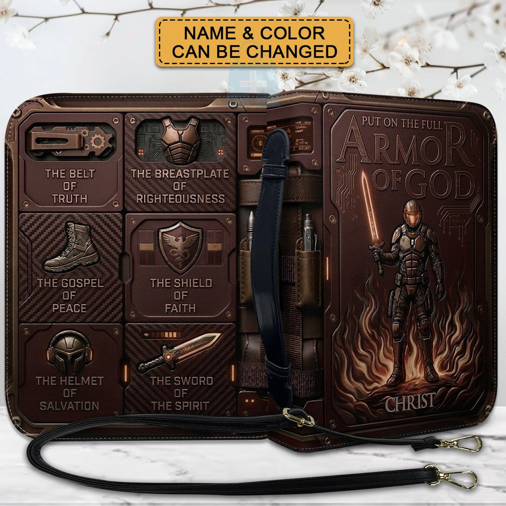 Personalized Armor of God Leather Bible Cover