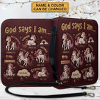 Personalized Unicorn "God Says I Am" Leather Bible Cover