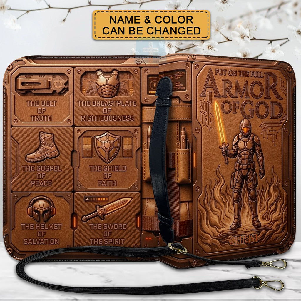Personalized Armor of God Leather Bible Cover