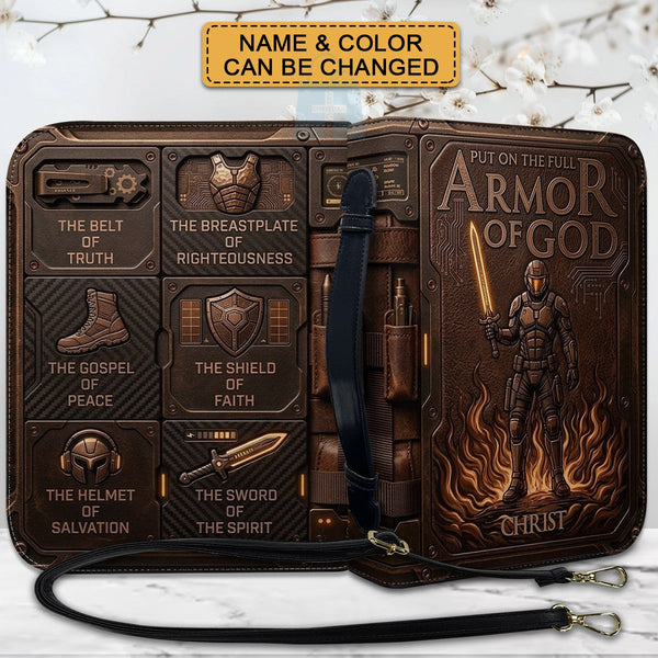 Personalized Armor of God Leather Bible Cover