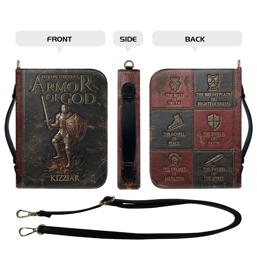 Personalized Armor of God Leather Bible Cover