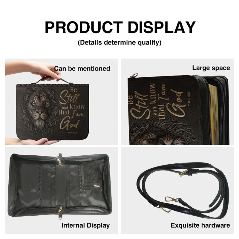 Personalized Brown Lion "Armor of God" Leather Bible Cover