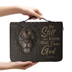 Personalized Brown Lion "Armor of God" Leather Bible Cover