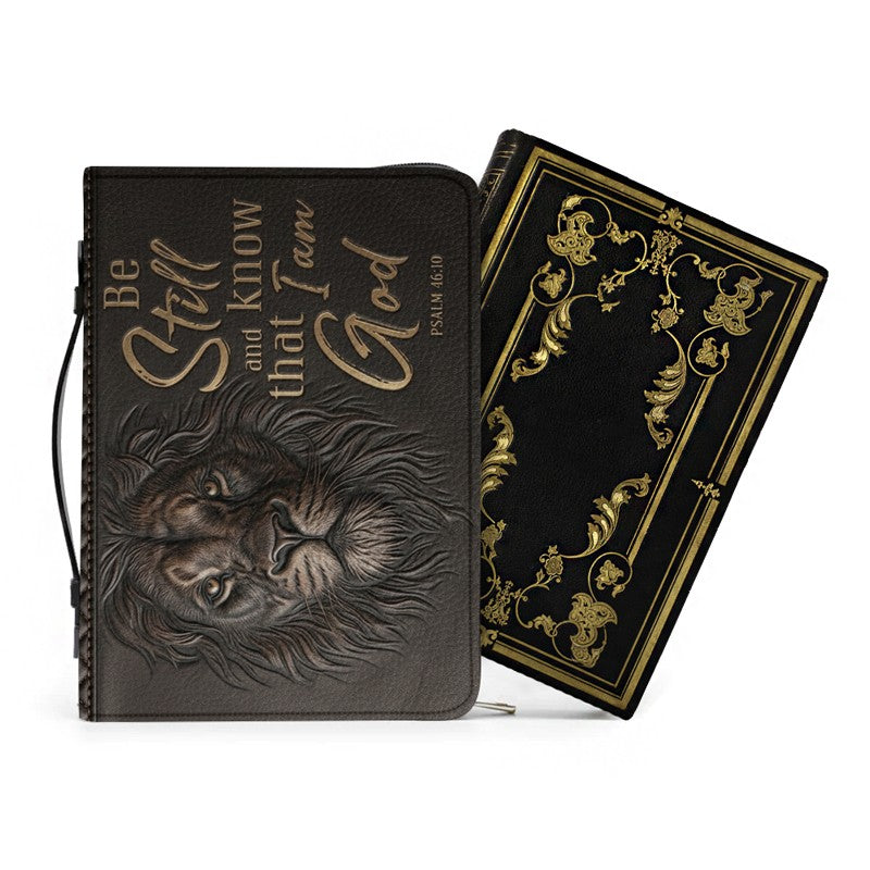 Personalized Brown Lion "Armor of God" Leather Bible Cover