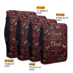 Personalized Burgundy "I Can Do All Things" Leather Bible Cover