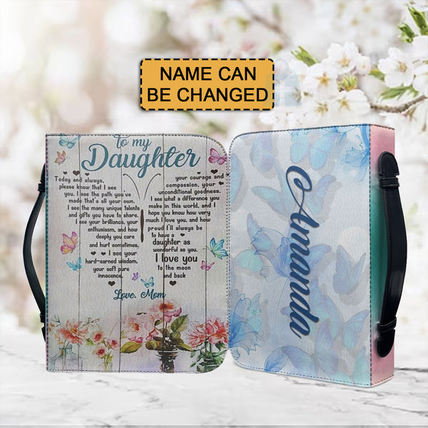 To My Daughter From Mom Personalized Bible Cover