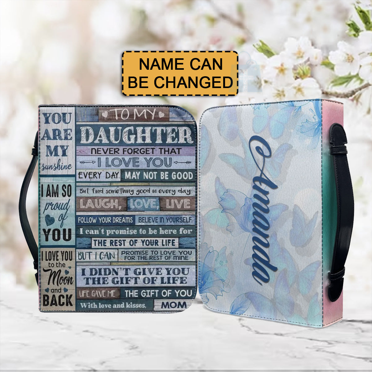 To My Daughter from Mom Personalized Bible Cover