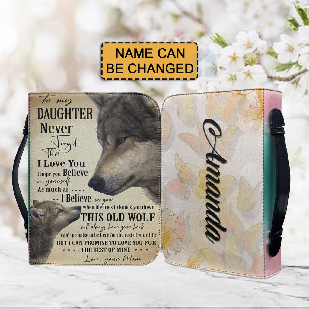 To My Daughter Personalized Wolf Bible Cover