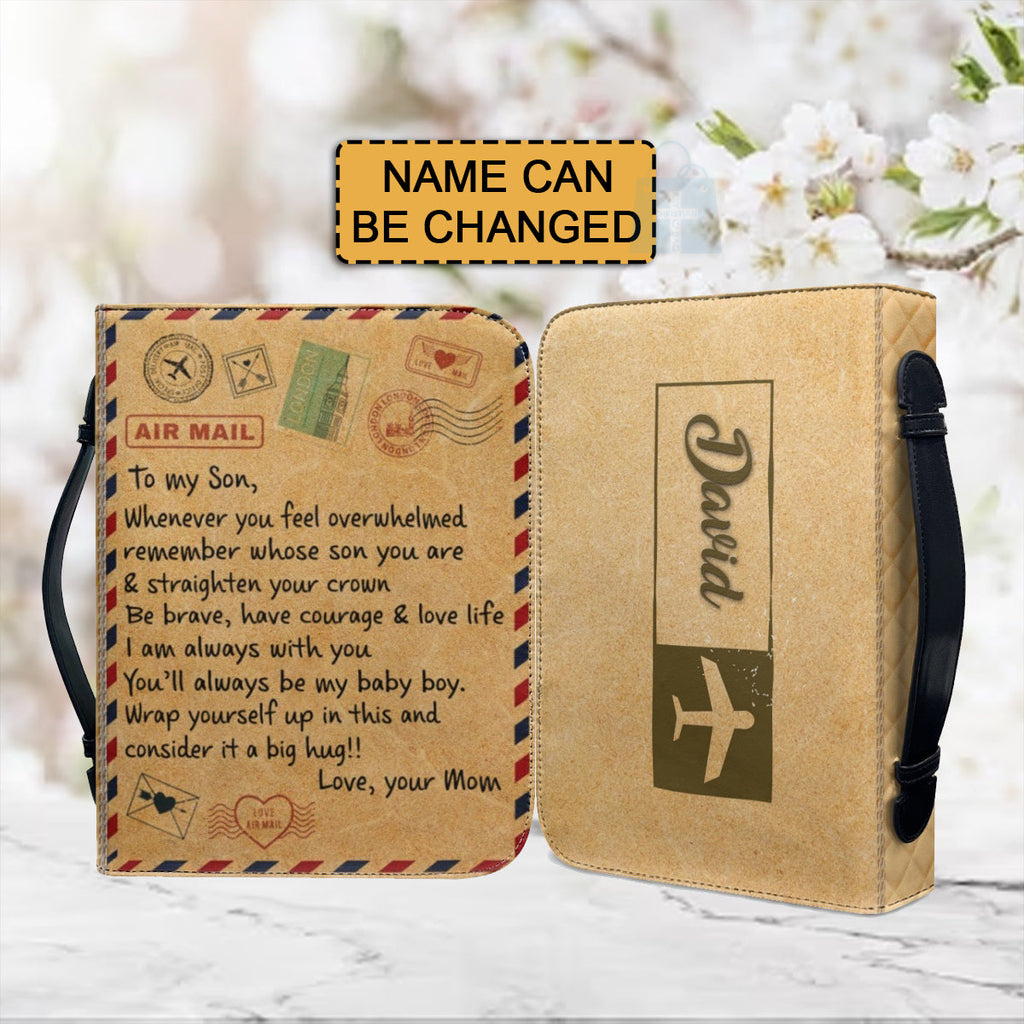 To My Son Personalized Leather Bible Cover