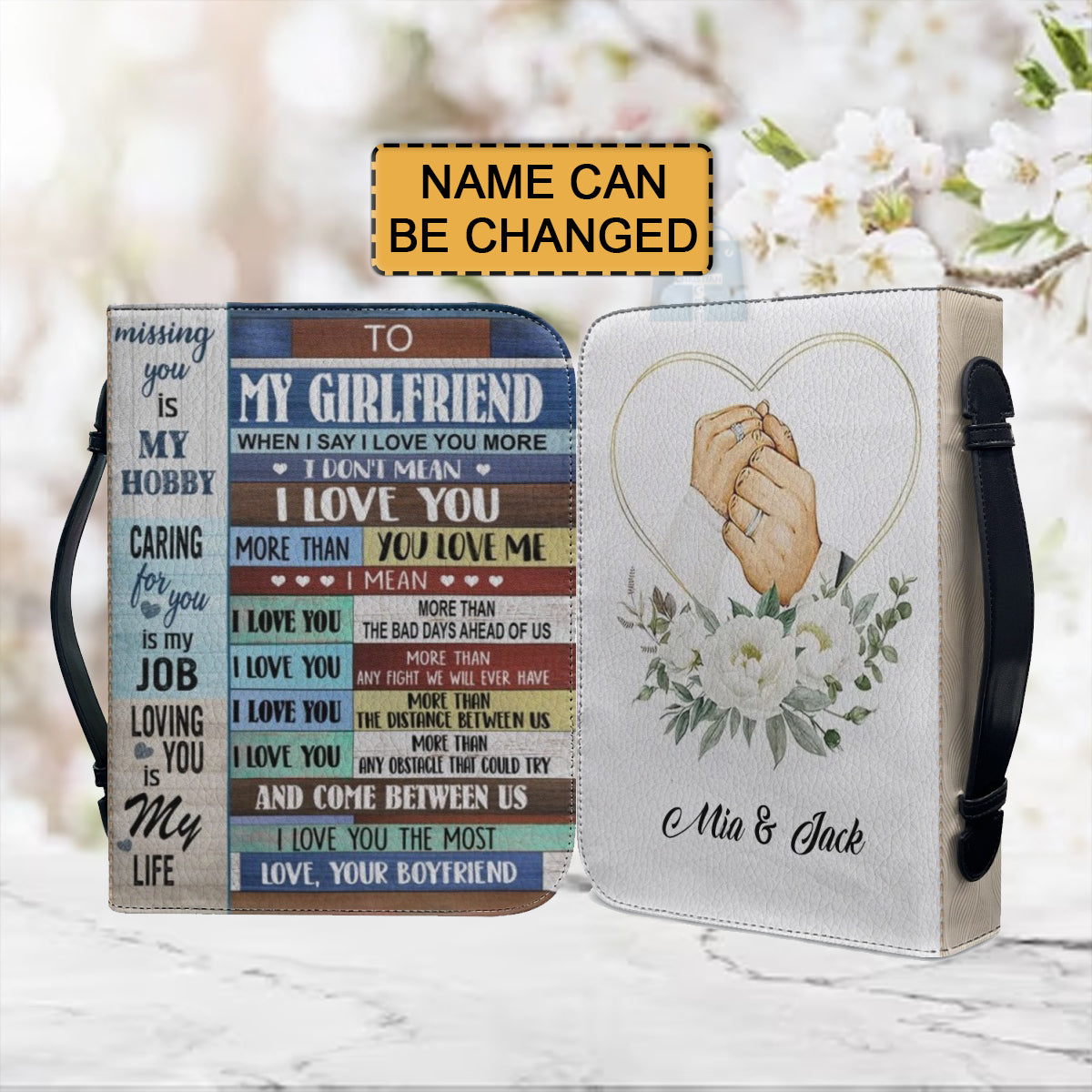 Personalized To My Girlfriend Bible Cover