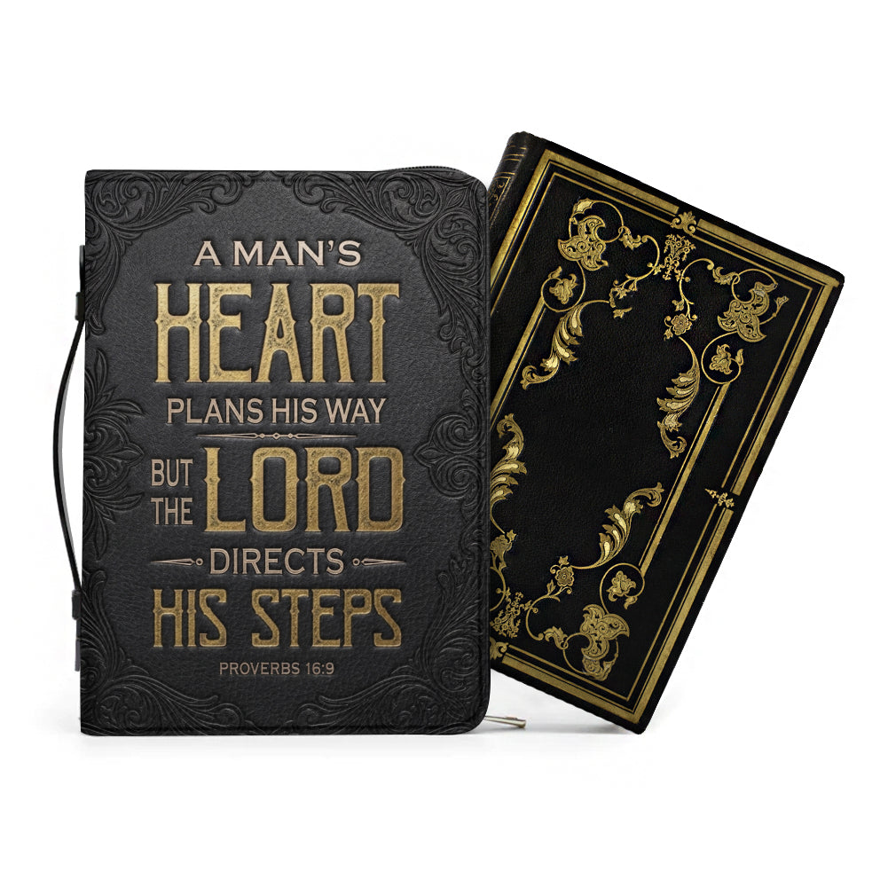 Personalized Lion Proverbs 16:9 Bible Cover