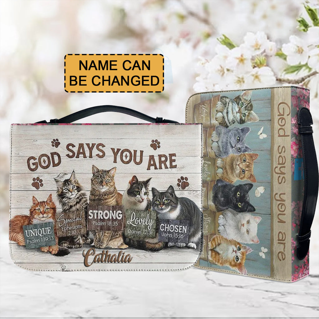 Personalized God Says You Are Cat Bible Cover