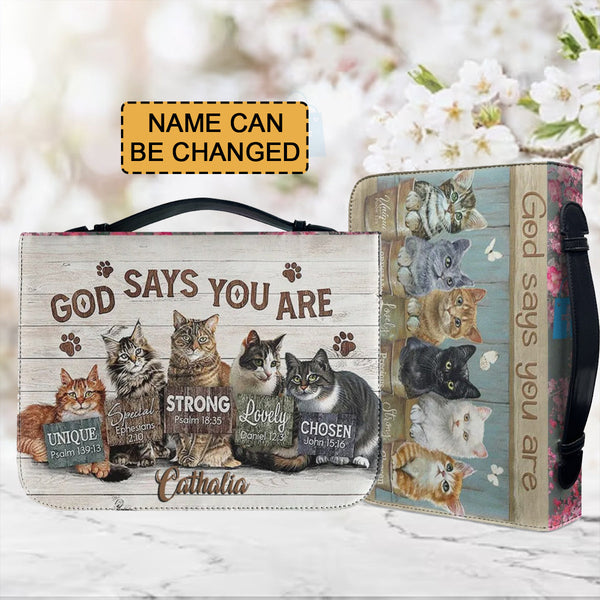 Personalized God Says You Are Cat Bible Cover