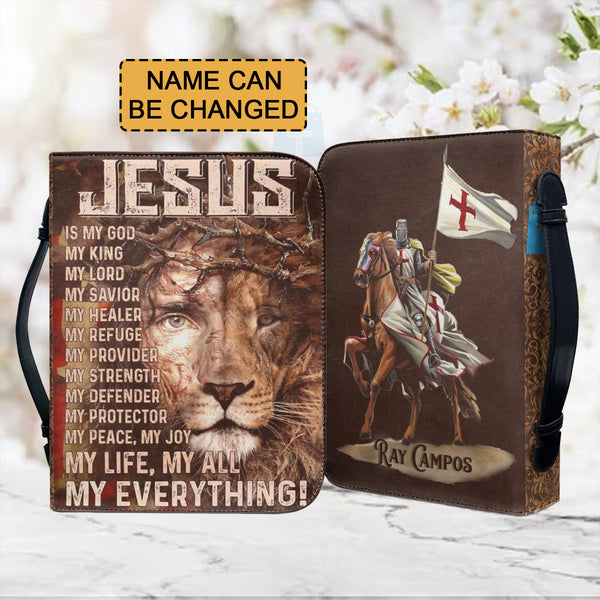 Jesus My Life My All Personalized Bible Cover