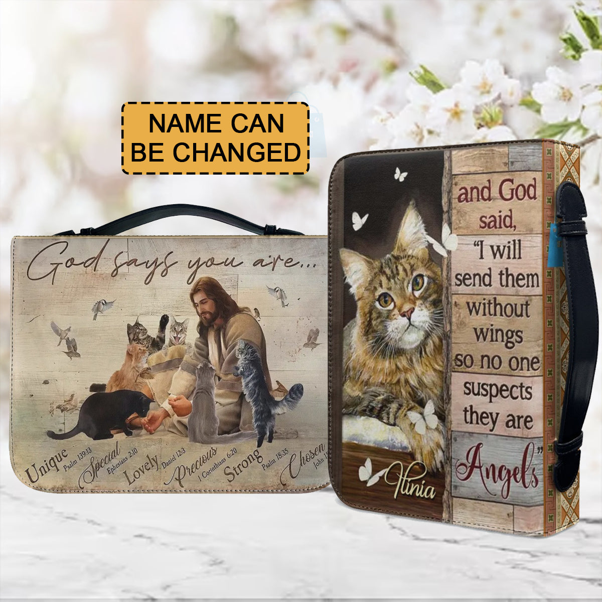 God Says I Am Personalized Cat Bible Cover