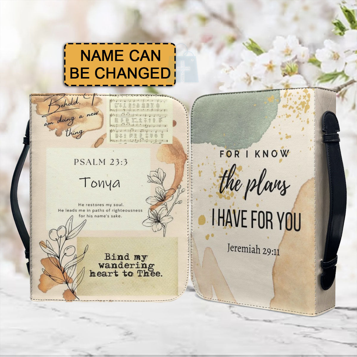 Personalized Floral Jeremiah 29:11 Bible Cover