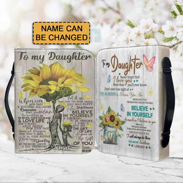 To My Daughter Personalized Floral Bible Cover